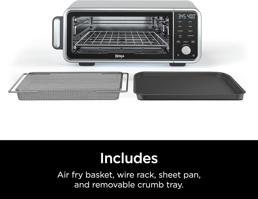 8-in-1 Digital Air Fry Oven with Air Fry Basket, Wire Rack & Crumb Tray, Silver H162