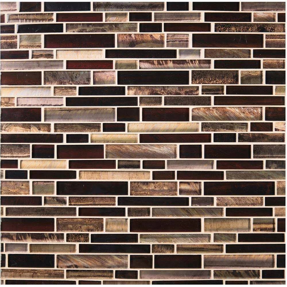 12 in. x 12 in. x 8 mm Glass Mesh-Mounted Mosaic Wall Tile M7979