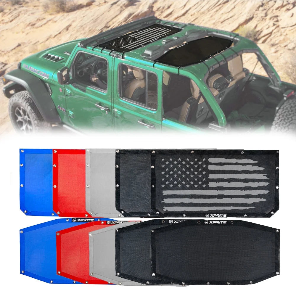 Sunshade Canopy for Jeep Wrangler JLU, PVC Material V7226