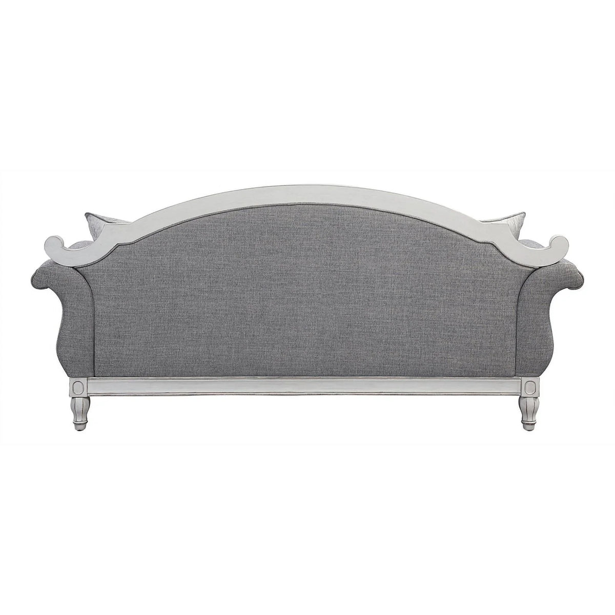 Tufted Fabric Sofa with 4 Pillows in Gray/Antique White B291275