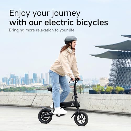 Folding Electric Bike 450W Peak Motor 16MPH 15 Miles 12" Pneumatic Tires V848248