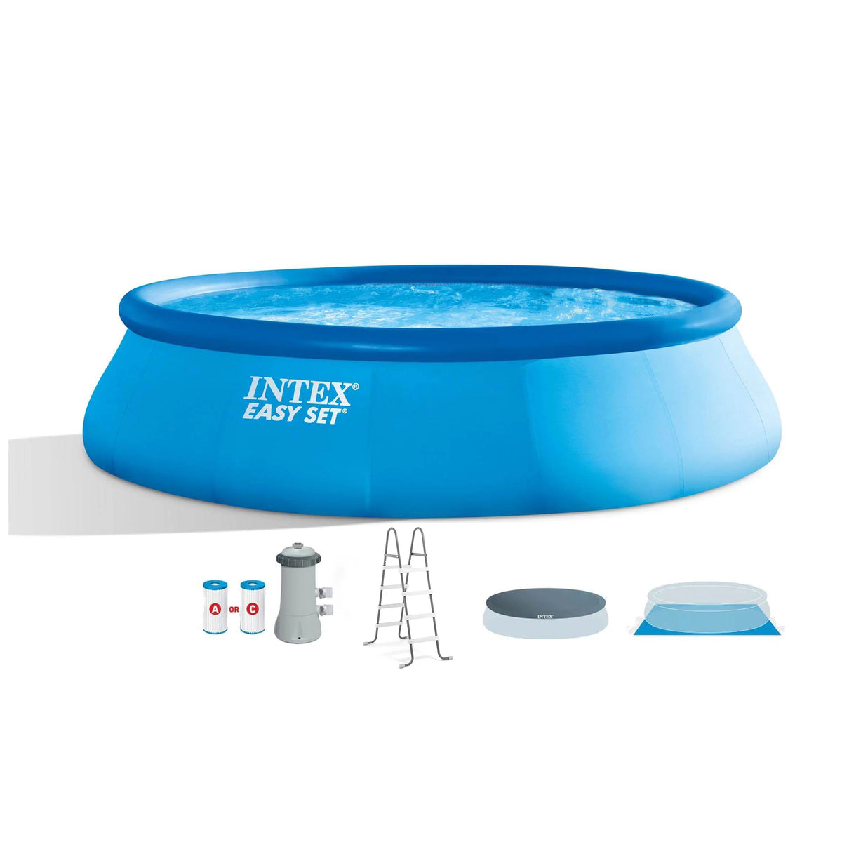 15ft x 42in Inflatable Above Ground Swimming Pool with Pump N475672