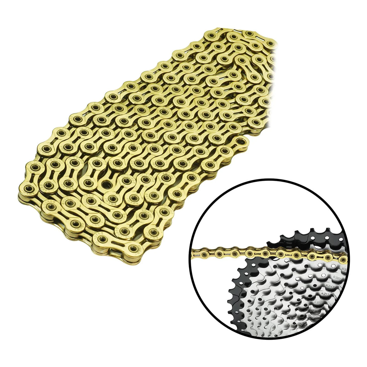 Yellow 116 Links Bicycle Chain A560