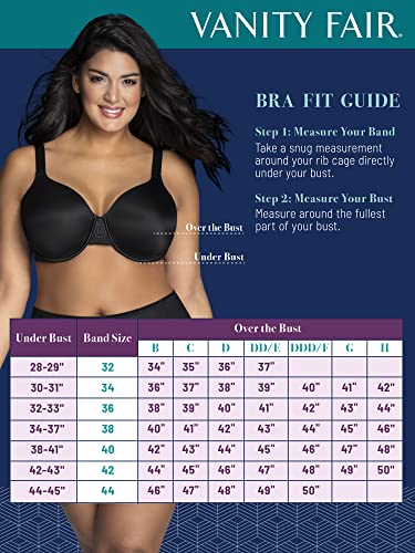 Women's Full Figure Beauty Back Smoothing Bra with Lace, Lightly Lined Cups up to DD I44556
