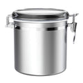 165oz Stainless Steel Airtight Canister with Clear Lid and Locking Clamp Q952