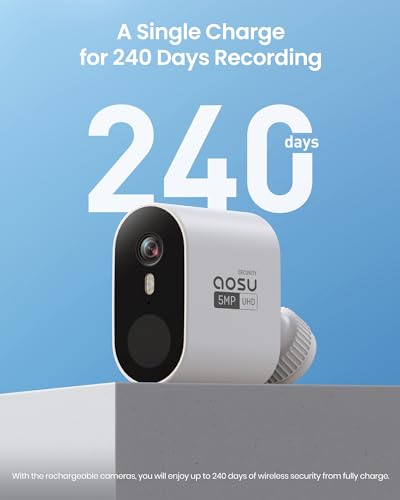 5MP Ultra HD Wireless Security Camera System, 2 Camera Kit with 166° Wide Angle, 240-Day Battery Life, Spotlight Camera, 32G Local Storage O2741