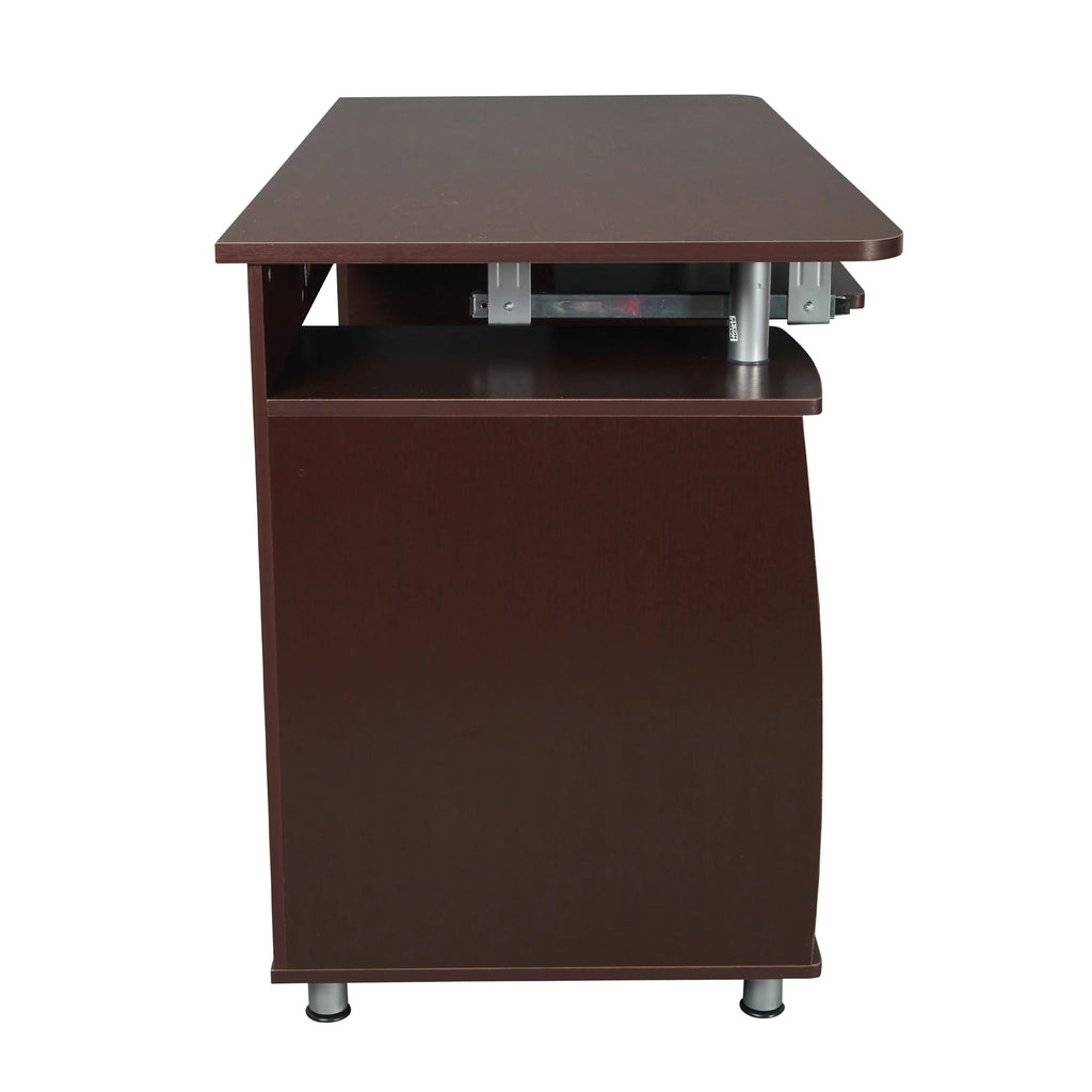Chocolate Computer Workstation with Cabinet and Drawers T1261
