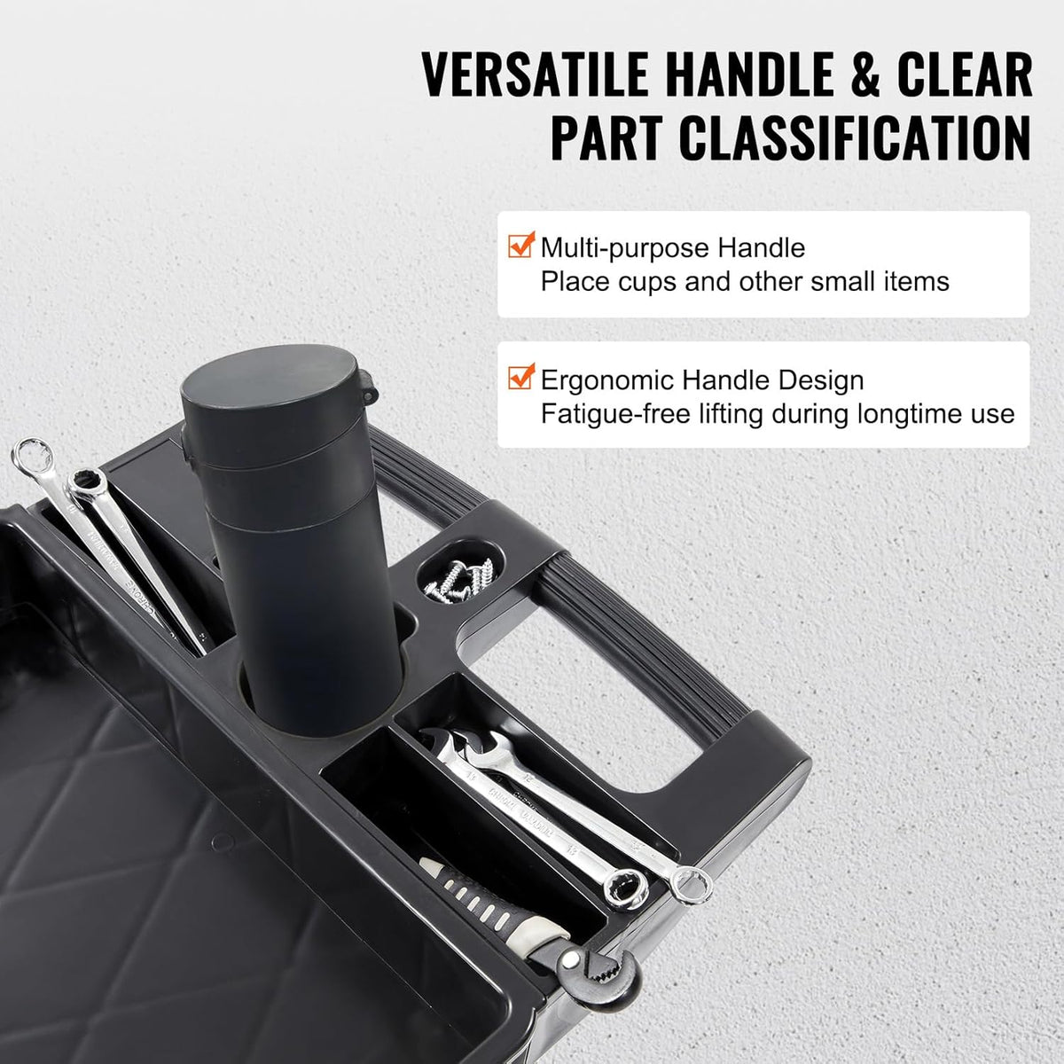 Black 2 Shelf Heavy Duty Plastic Rolling Utility Cart W686049