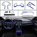 Instrument Panel Console Center Frame Steering Wheel Cover Automotive Full Set Car Interiors Blue H907