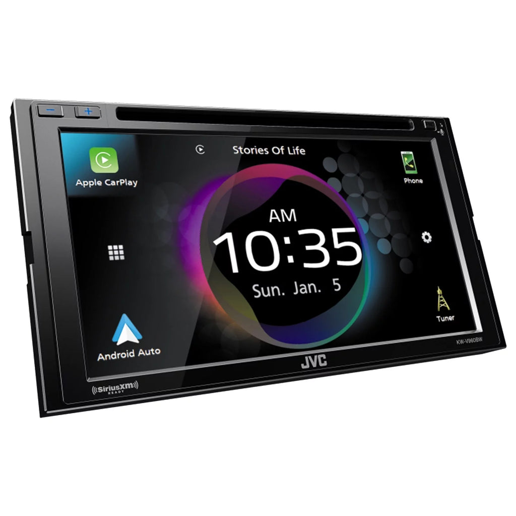 Double DIN Bluetooth CD/DVD Car Receiver with 2x 6.5" 2-Way Coaxial Speakers D287836