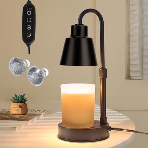 Black Adjustable Metal Candle Warmer Lamp with Timer Dimmer I1228