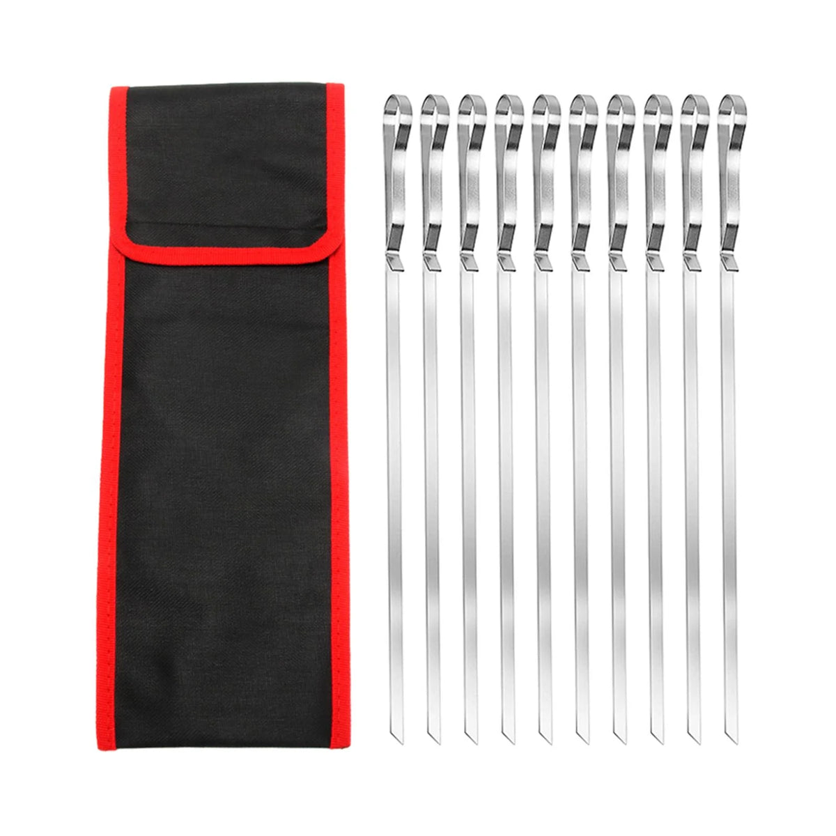 10 Pieces Barbecue Skewer Fork with Cloth Bag P72048