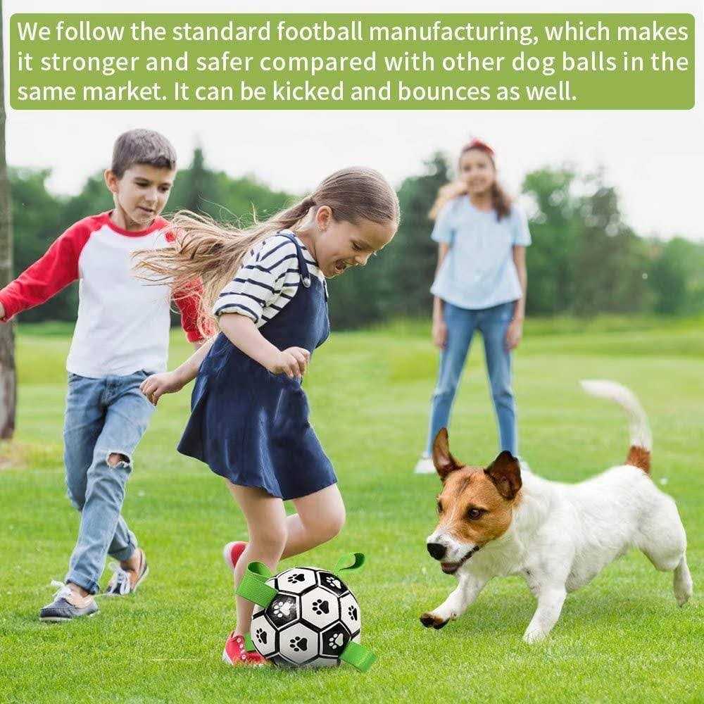 Dog Toys Soccer Ball with Straps J836438