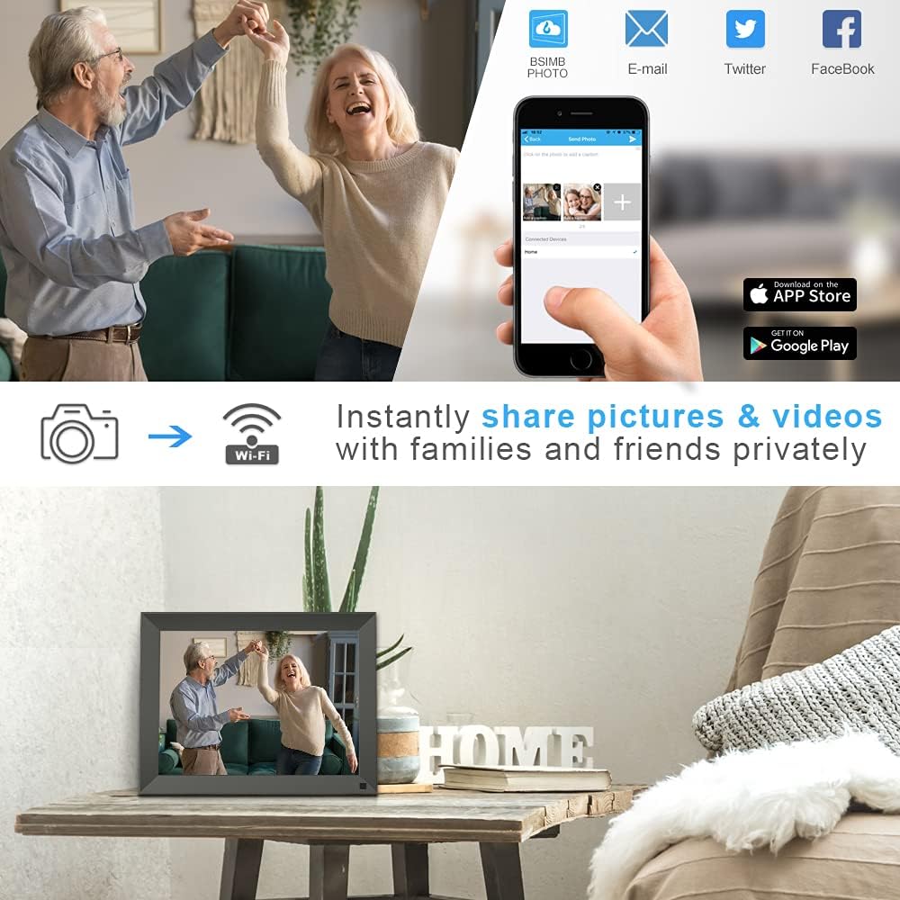 Digital Picture Frame IPS Display Wall-Mountable with Remote Control W643339