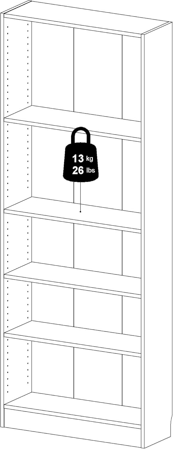 White 5 Shelf Bookcase N274477