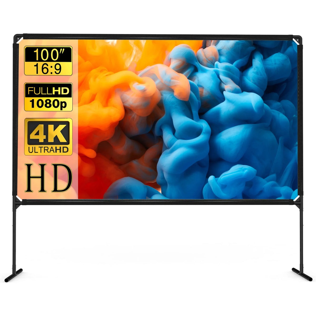 100 inch 16:9 Portable Projector Screen with Stand T6919