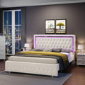 Queen Size Velvet Button Tufted LED Bed Frame U82341