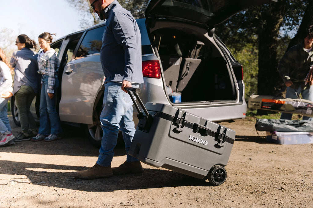 72 Quart Ice Chest Cooler with Wheels Gray S893406