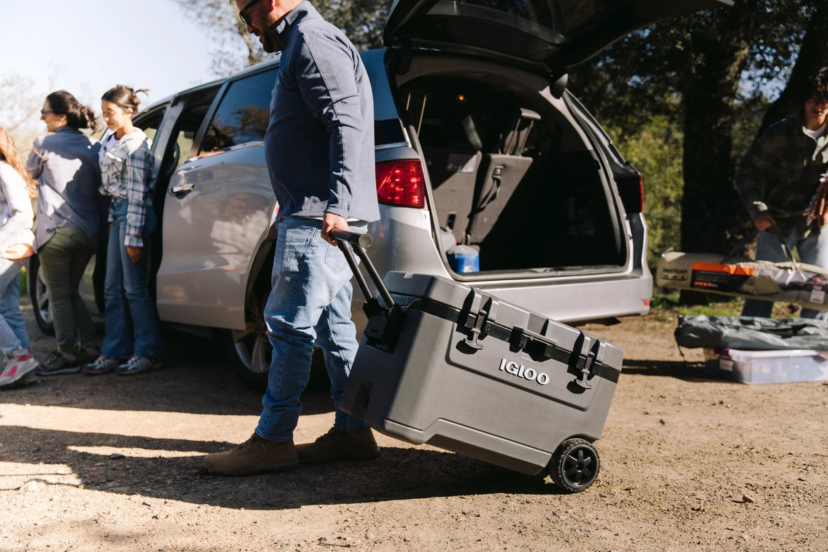 72 Quart Ice Chest Cooler with Wheels Gray S893406