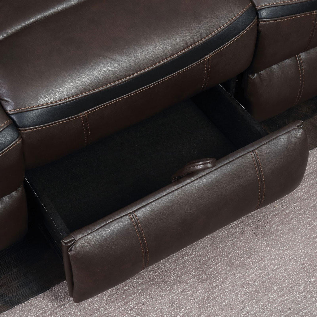 Brown Faux Leather Upholstery Sofa T6227