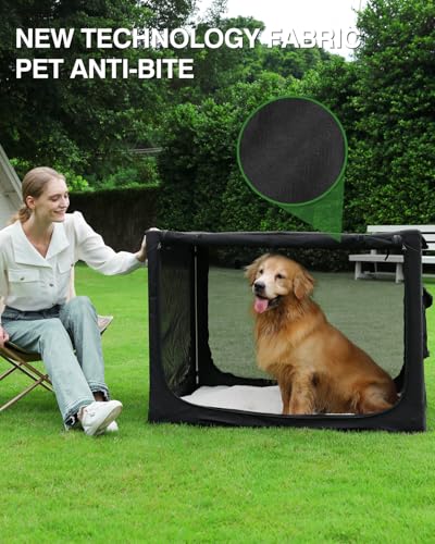 36 Inch Collapsible 4-Door Soft Dog Crate with Storage Bag J557
