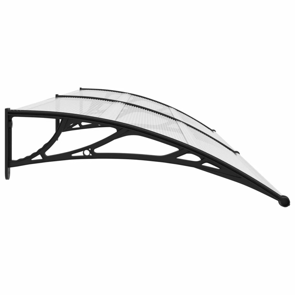 Door Canopy Black and Transparent 118.1"x31.5" PC A609173