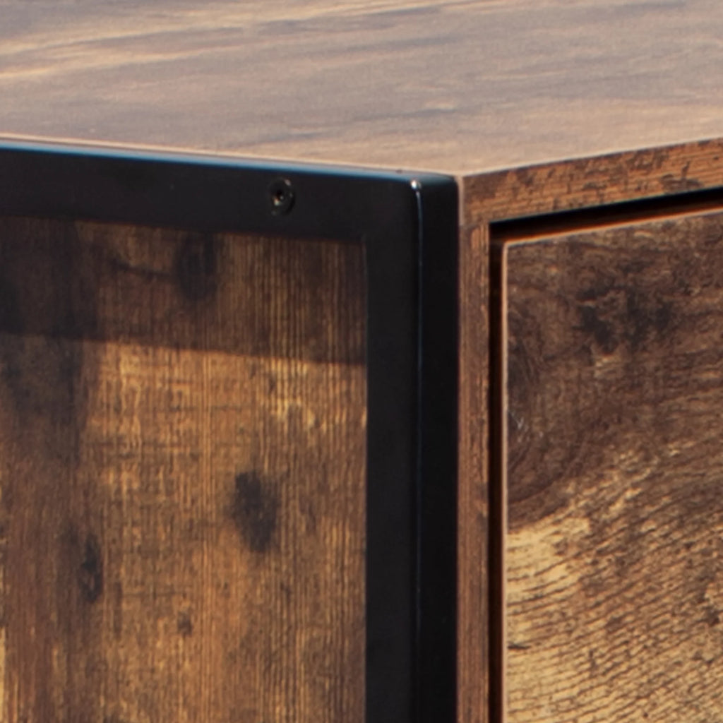 Rustic Brown 4 Drawer Wood Dresser C218921