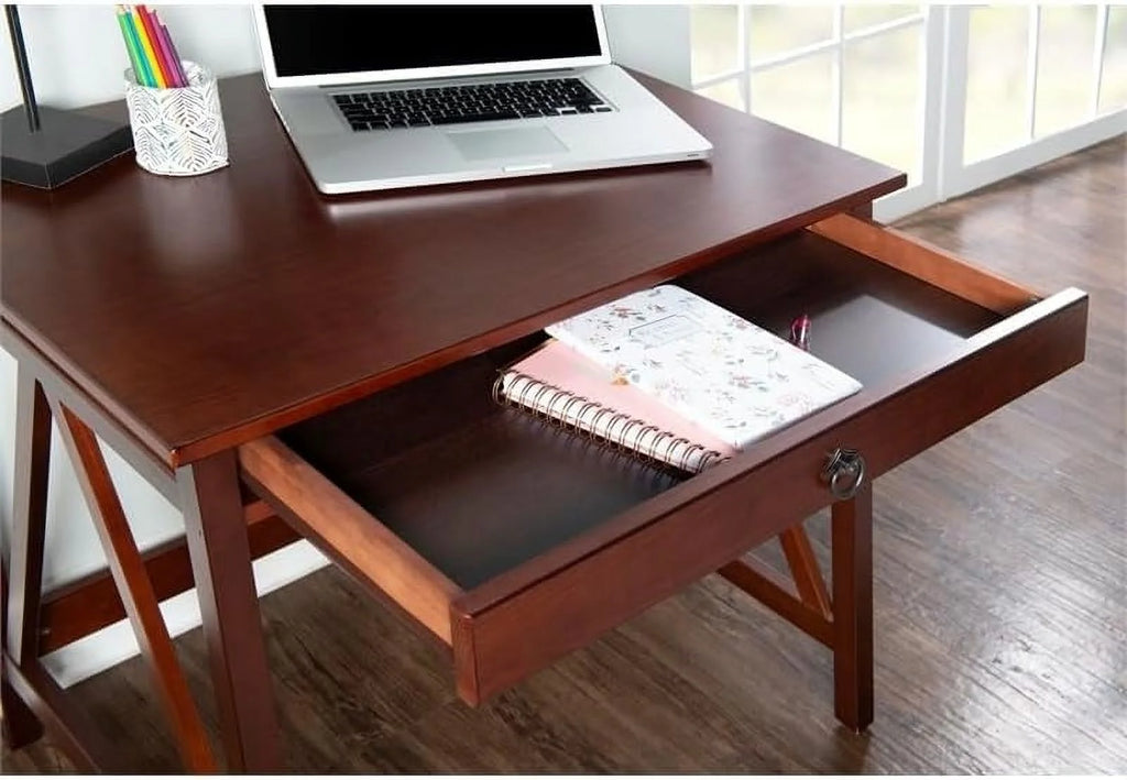 Wood Writing Desk in Antique Tobacco Brown I415014