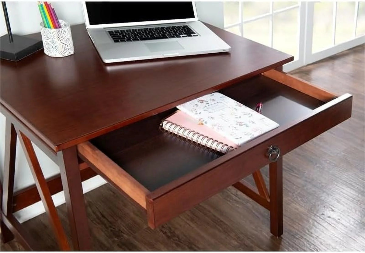 Wood Writing Desk in Antique Tobacco Brown I415014
