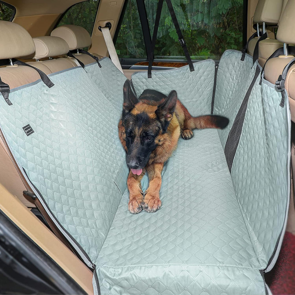 Khaki Dog Car Seat Cover with Mesh Window A287633
