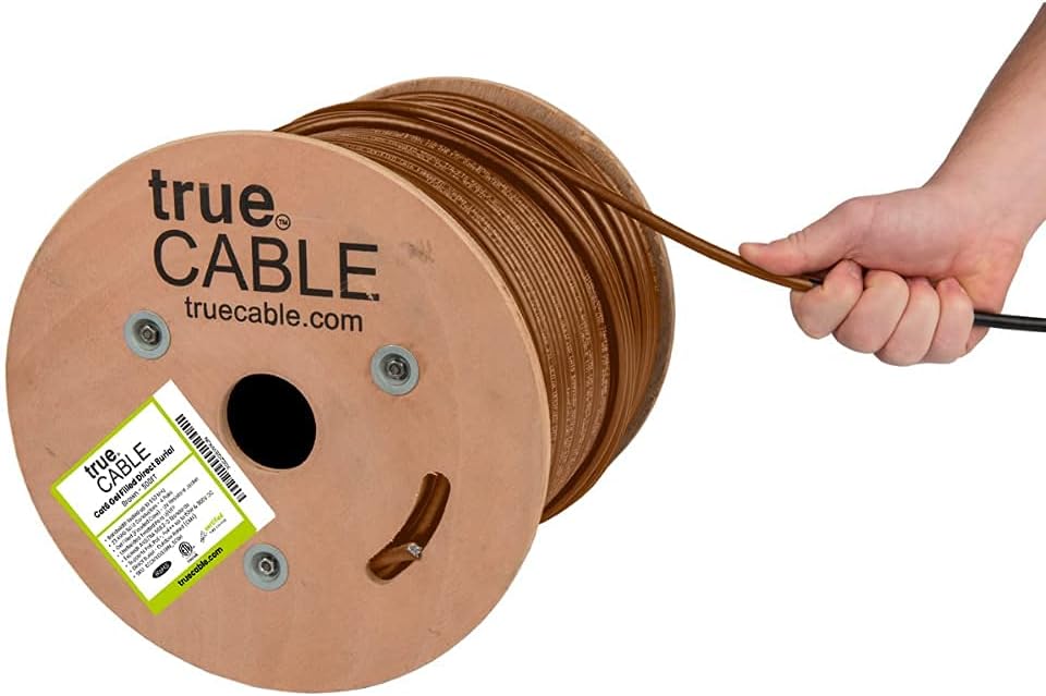 White 500ft Cat6 Direct Burial Gel Filled Ethernet Cable I26240