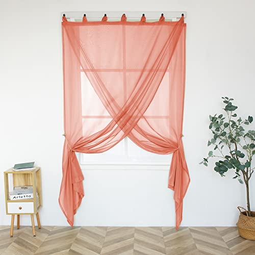 Dusty Blue Tab Top Semi Sheer Curtains, 52 x 72 inches, 2 Panels T8459
