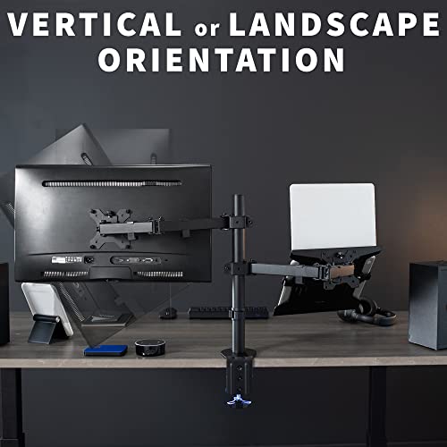 Full Motion Monitor and Laptop Desk Mount Articulating Double Arm VESA Stand E66860