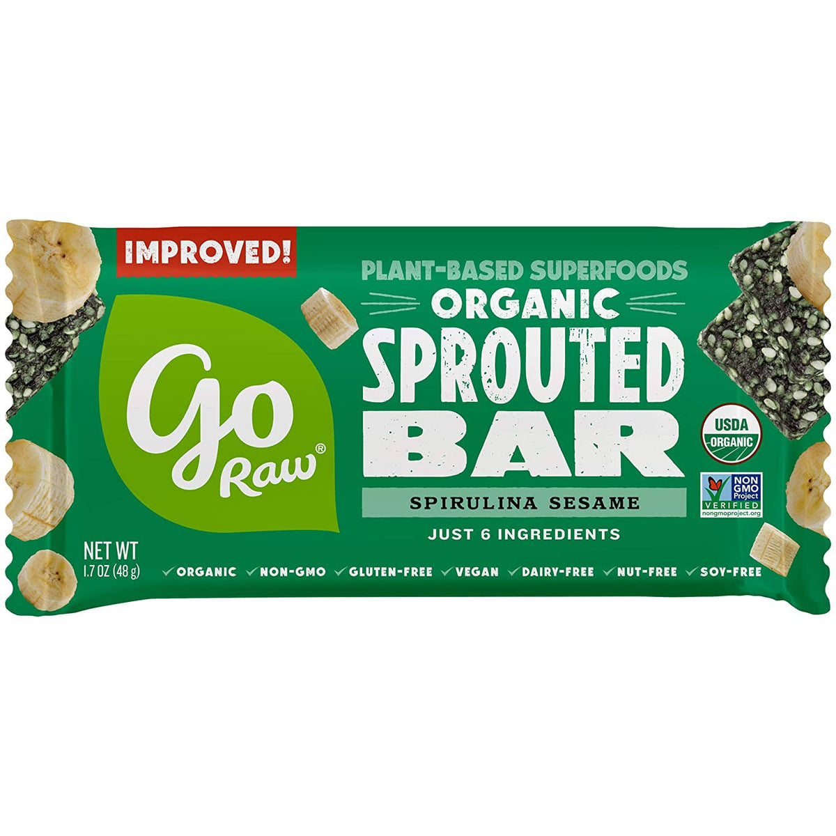 Organic Sprouted Bars Spirulina Sesame - 25 Bars B6521