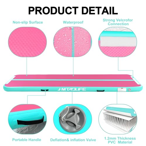 6.6ft Inflatable Air Gymnastics Mat Tumble Track with Air Pump G4985