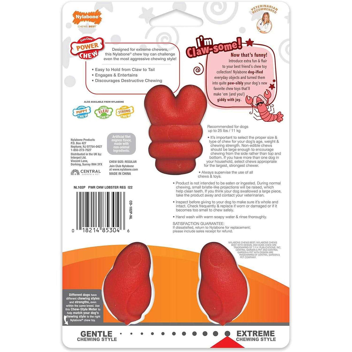 Power Chew Lobster Dog Toy Filet Mignon N952319