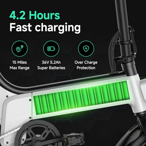 Folding Electric Bike 450W Peak Motor 16MPH 15 Miles 12" Pneumatic Tires V848248