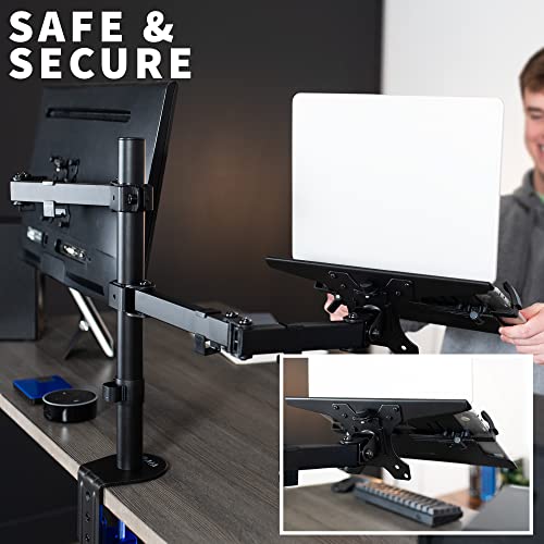 Full Motion Monitor and Laptop Desk Mount Articulating Double Arm VESA Stand E66860