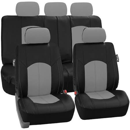 Black Perforated Leatherette Full Set Car Seat Covers G193359
