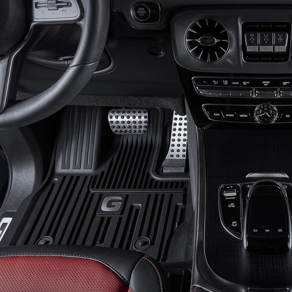 TPE All Weather Custom Fit Floor Mats 1st & 2nd Row Full Set Black U2330