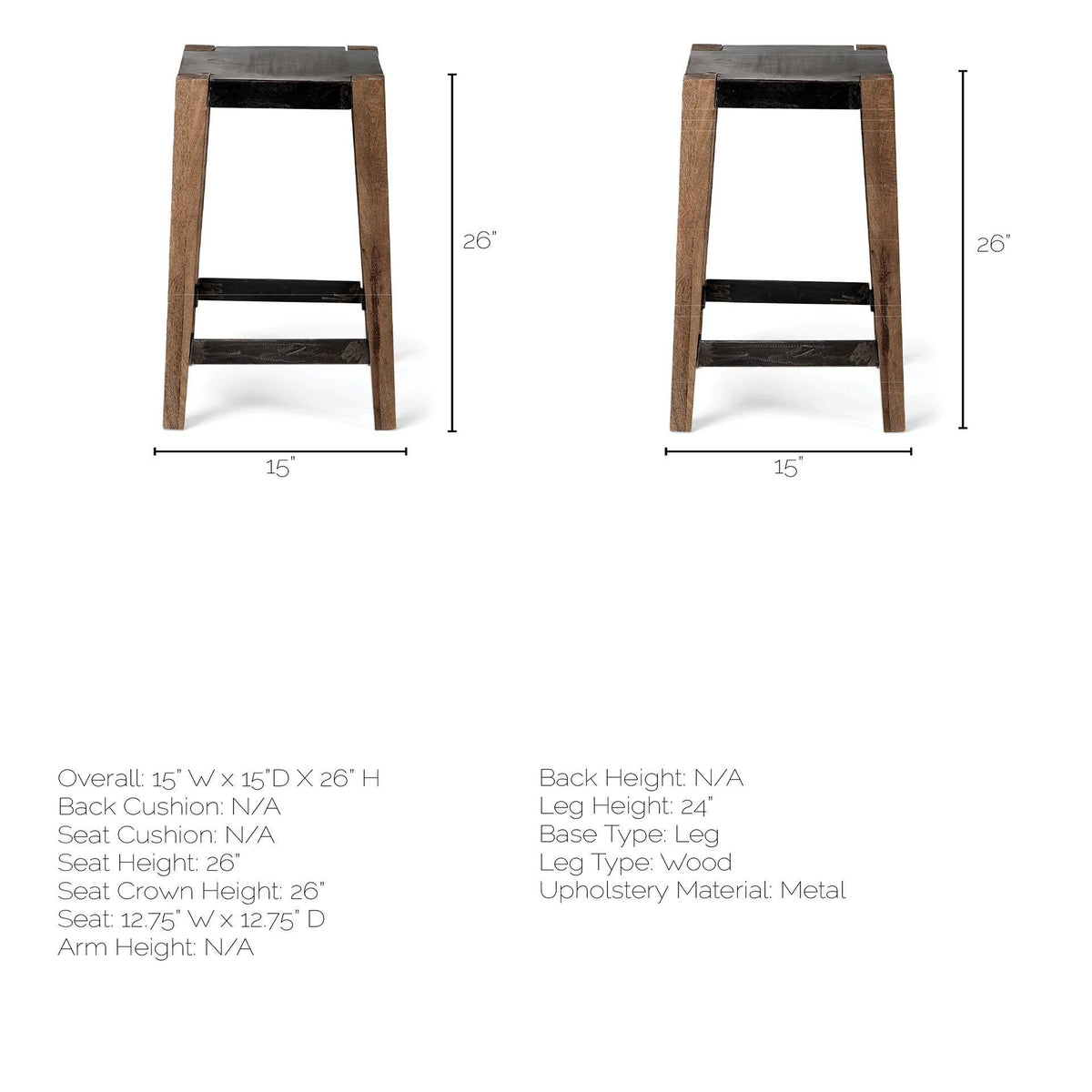 Brown Wood Stool U9909
