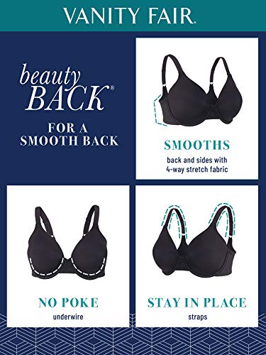 Women's Full Figure Beauty Back Smoothing Bra with Lace, Lightly Lined Cups up to DD I44556