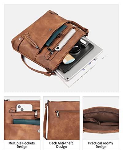 Large Leather Crossbody Bag with Multi Pocket C2759