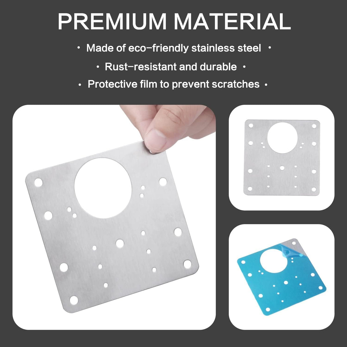 16pack Stainless Steel Cabinet Hinge Repair Plate kit with Mounting Screws Y2279