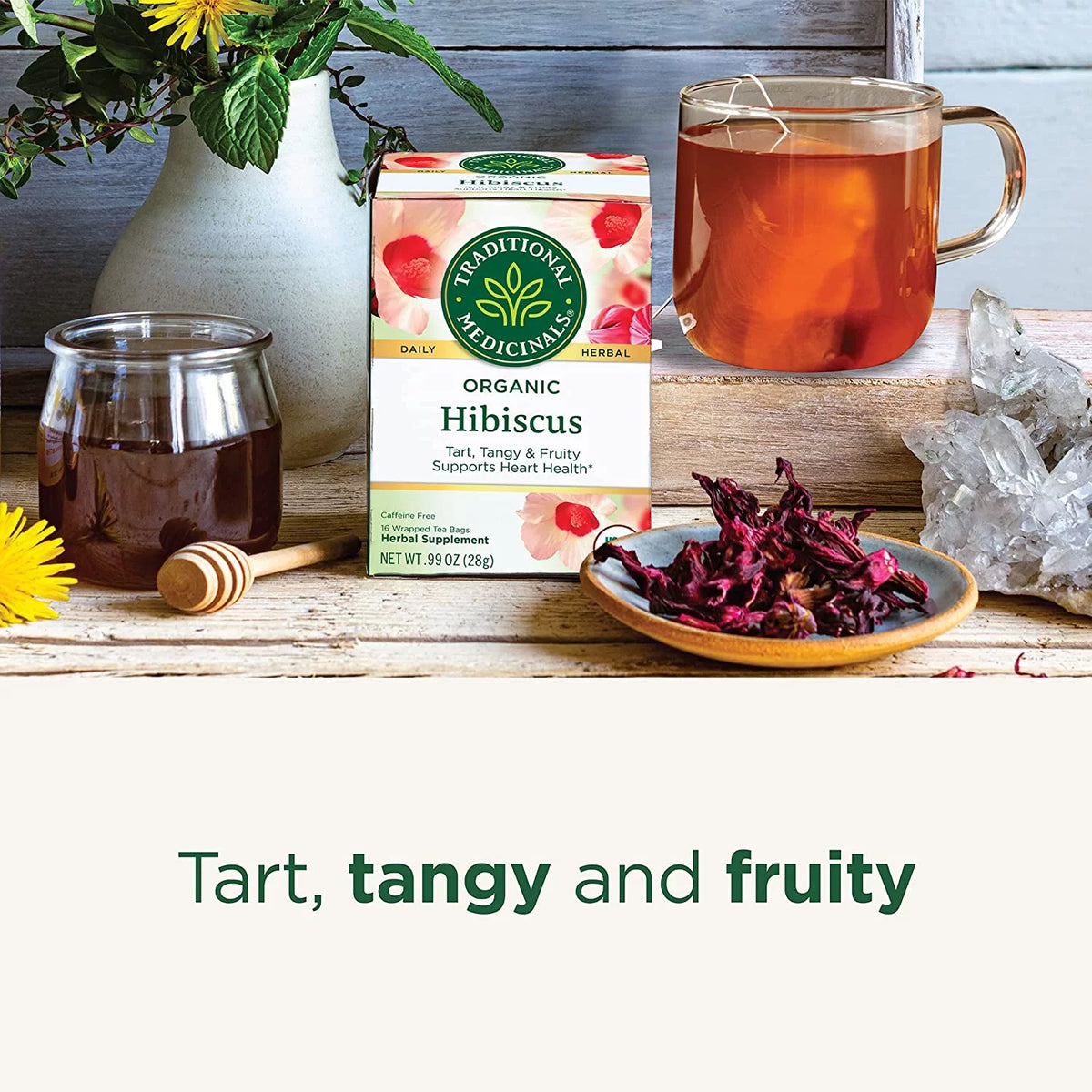 Organic Hibiscus Herbal Tea 16 Tea Bags Pack of 3 P1410