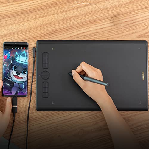 Graphics Tablet with Battery-Free Stylus 8192 Pressure Sensitive Black Q30617
