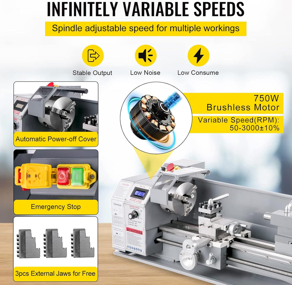 8.7 x 29.5 Inch 750W Metal Lathe C632
