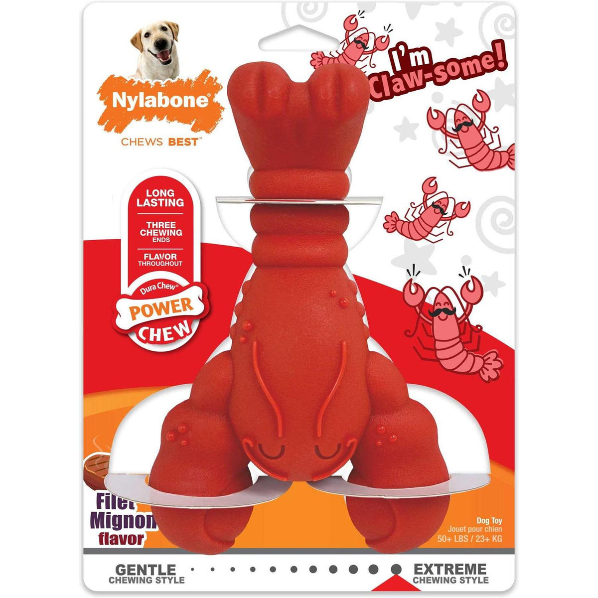 Power Chew Lobster Dog Toy Filet Mignon N952319