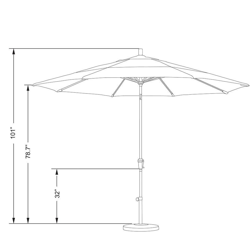 11 ft. Aluminum Auto Tilt Patio Umbrella E469
