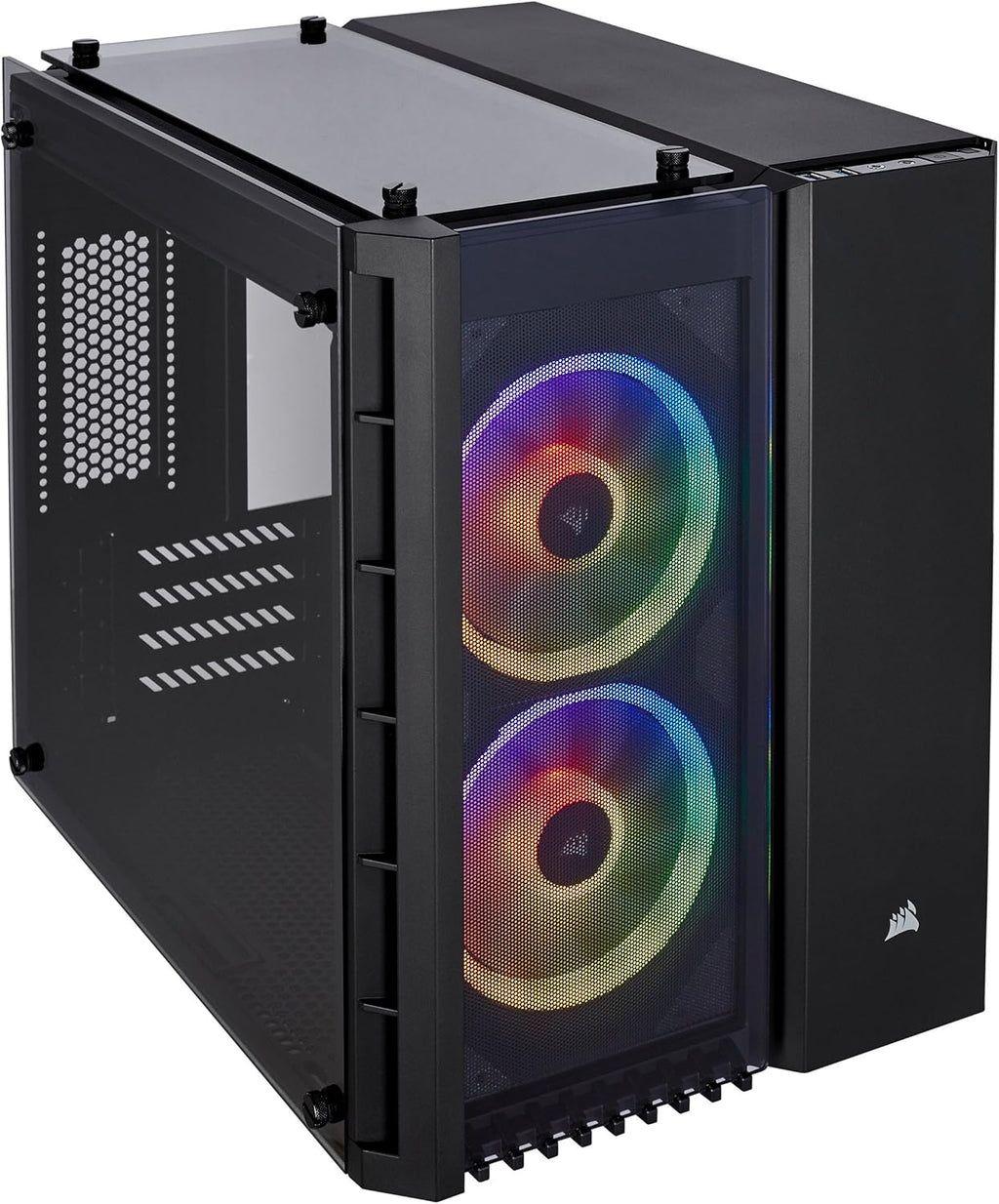 White Micro-ATX Case with Tempered Glass Q3371